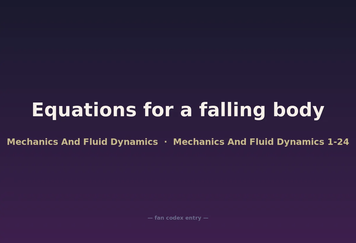 Equations for a falling body