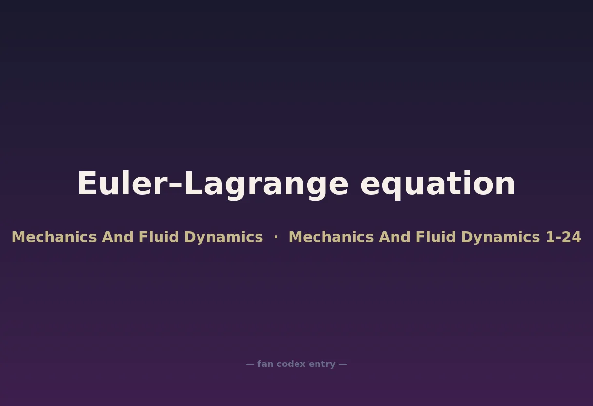 Euler–Lagrange equation