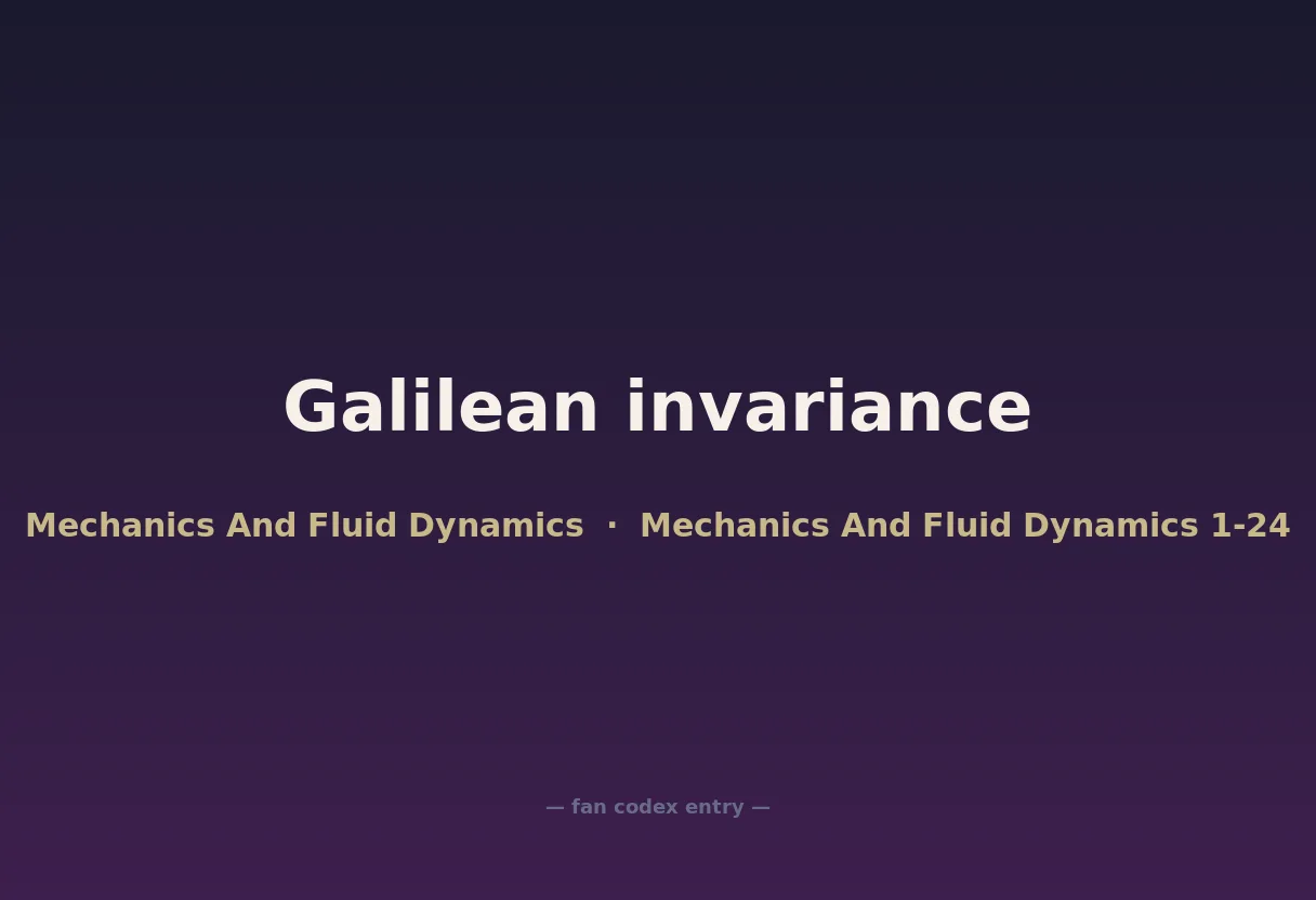 Galilean invariance