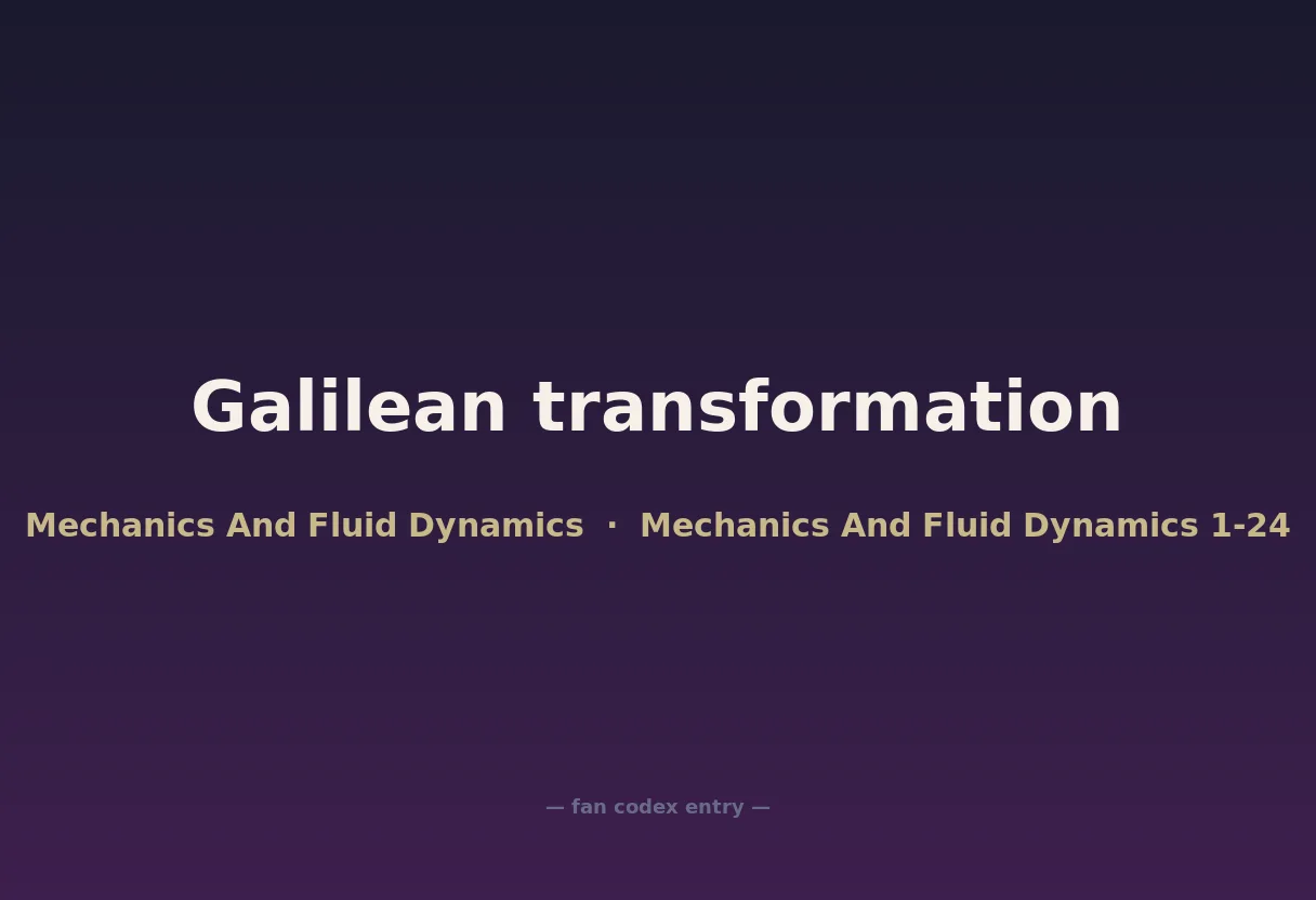 Galilean transformation