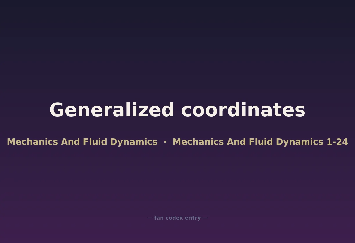 Generalized coordinates