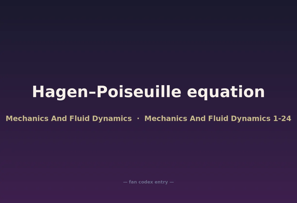 Hagen–Poiseuille equation