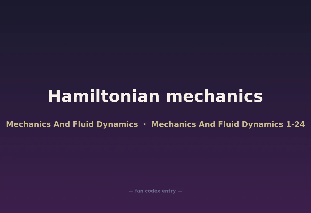 Hamiltonian mechanics