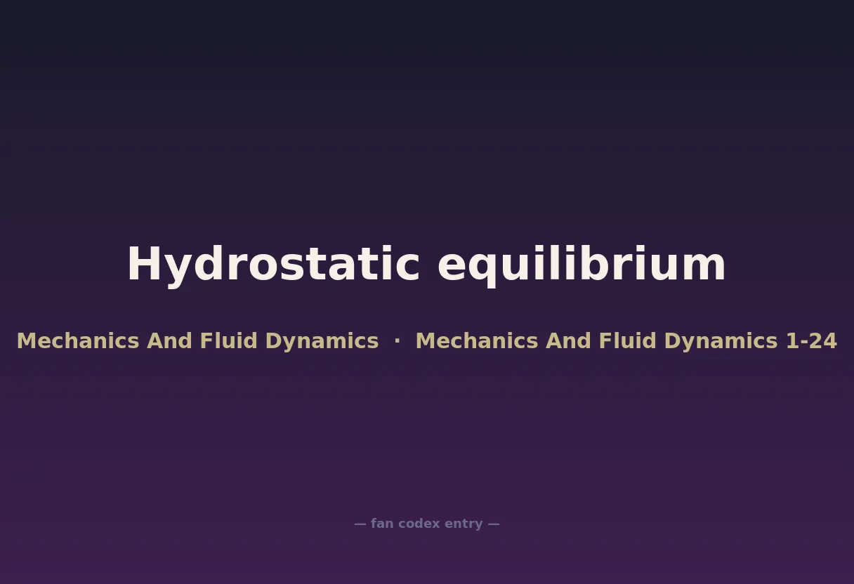 Hydrostatic equilibrium